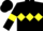 Silk - Black, yellow triple diamond, black sleeves, yellow armlets, black cap