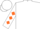 Silk - White, black & white 'cuadra lema' & horse emblem on orange block, orange diamonds on sleeves