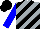 Silk - Silver and black diagonal stripes, blue sleeves, black cap