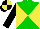 Silk - Green and yellow diagonal quarters, black sleeves, black and yellow quartered cap
