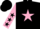 Silk - Black, pink star, pink sleeves, black stars, black cap