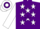Silk - Purple, white stars, white stars on purple hoop on white sleeves