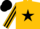 Silk - Gold, black star, black stripe on sleeves, black cap