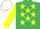 Silk - EMERALD GREEN, yellow stars, yellow sleeves, white cap