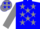 Silk - Blue, grey stars on front, grey emblem on back, grey sleeves