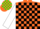 Silk - Orange and green triangular thirds, black blocks on white sleeves