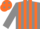 Silk - Grey and orange stripes, grey sleeves, orange cap, grey spots