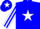 Silk - Blue, blue 'r/l' on white star, white 'lopez', white star stripe on sleeves