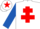 Silk - White, Red Cross of Lorraine, Royal Blue sleeves, White cap, Red star