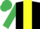 Silk - Black, yellow stripe, emerald green sleeves and cap
