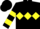 Silk - Black, yellow diamond hoop, black 'mls' on back, yellow bars on sleeves