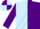 Silk - light blue and purple halved diagonally purple sash, Purple sleeves, quartered cap