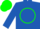 Silk - Royal blue, green trim, circle four ranch emblem on back, matching cap