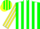 Silk - Green, yellow and white stripes