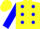 Silk - Yellow, blue dots, yellow hoops on blue sleeves