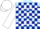 Silk - Light blue, white chevrons, dark blue blocks on white sleeves, dark blue and white cap
