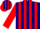 Silk - Navy blue, red 'rocker f', red stripes on sleeves