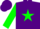 Silk - Purple, green star, green sleeves, purple stars on sleeves