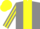 Silk - Grey, yellow stripe, striped sleeves, yellow cap