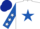 Silk - WHITE, ROYAL BLUE star, ROYAL BLUE sleeves, WHITE stars, DARK BLUE cap