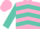 Silk - Pink, turquoise chevrons and sleeves, pink cap