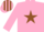 Silk - PINK, brown star, striped cap