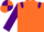 Silk - Dayglo orange, purple epaulettes and sleeves, quartered cap