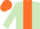 Silk - light green, orange panel, orange cap
