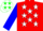 Silk - Red, white stars and green 'c', white stars on blue sleeves