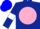 Silk - Dark blue, pink ball, blue armlets on white sleeves, blue cap