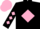 Silk - Black, pink diamond framed 'mlc', pink diamonds on sleeves, pink cap