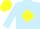 Silk - Light blue, yellow diamond frame, yellow band on sleeves, yellow cap