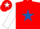 Silk - Red, red 'tl' on white star, royal blue star on white sleeves
