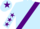 Silk - Light blue, purple sash, purple stars on sleeves, purple star on cap