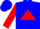 Silk - Blue, red triangle, red sleeves,
