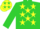 Silk - Lime green,yellow stars on back, lime green sleeves