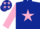 Silk - Dark blue, pink star, sleeves and stars on cap