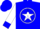 Silk - Blue, white star in circle, blue stars and cuffs on white sleeves