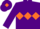 Silk - Purple, orange triple diamond and diamond on cap