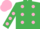Silk - emerald Green Body, Pink Spots, emerald Green Arms, Pink Spots, Pink Cap