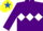 Silk - Purple, white triple diamond, yellow cap, royal blue star