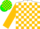Silk - White with green and gold blocks, green and gold blocks on sleeves