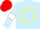 Silk - light blue, yellow circle, white armlets, red cap