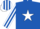 Silk - royal blue, white star, white sleeves, royal blue stripes, white cap, royal blue stripes