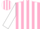 Silk - Pink, white horse, white stripes on sleeves