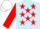 Silk - Light blue, red stars and sleeves, white cap