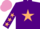 Silk - Purple, beige star, purple sleeves, beige stars, mauve cap