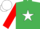 Silk - emerald Green, white star, red arms, white cap