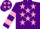 Silk - Purple, pink stars, hooped sleeves and stars on cap