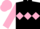 Silk - Black, pink triple diamond and sleeves, pink cap